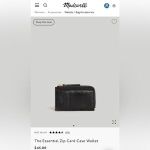 Madewell Classic Black Leather Card Holder